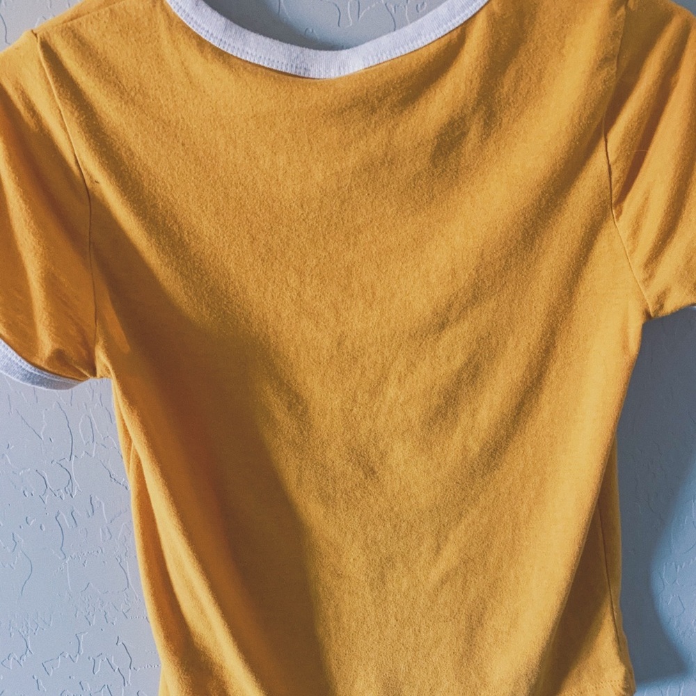 Yellow Tee w/ White Collar/Sleeves